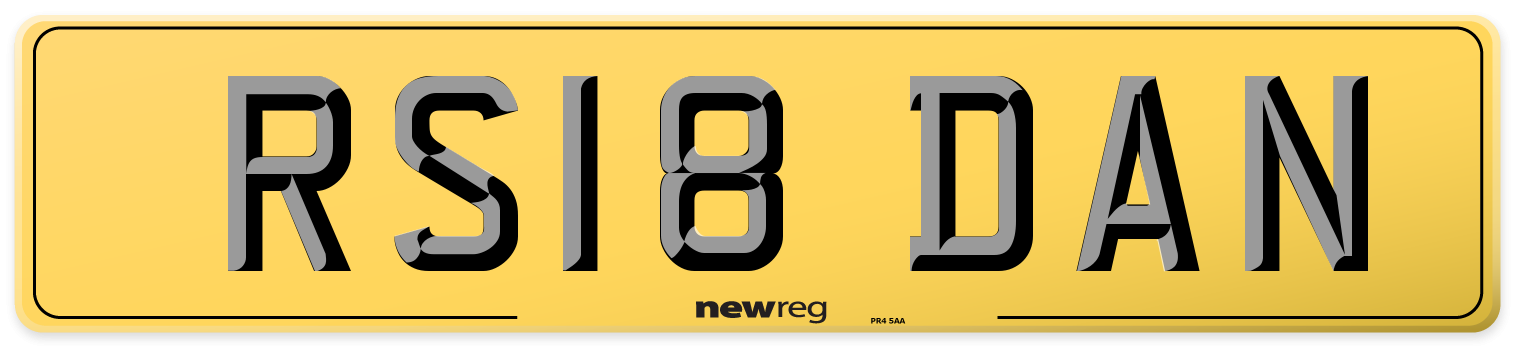 RS18 DAN Rear Number Plate
