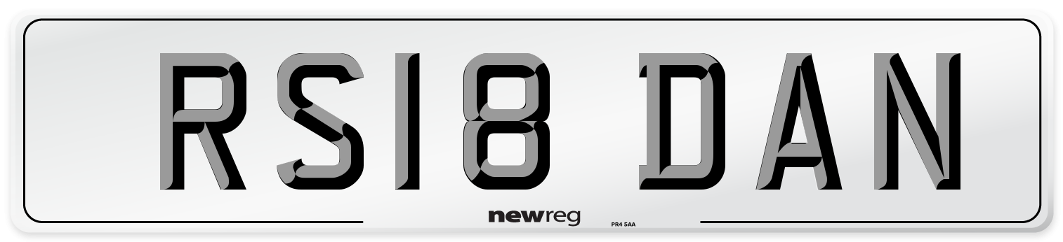 RS18 DAN Front Number Plate
