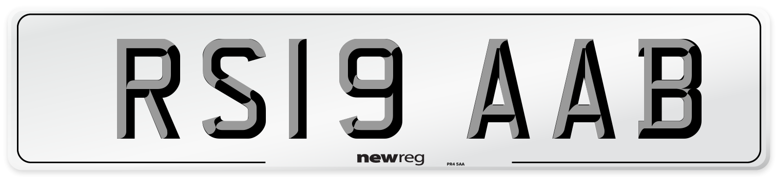 RS19 AAB Front Number Plate