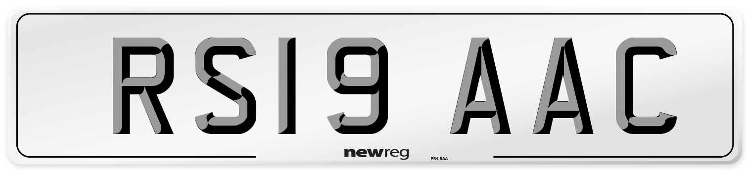 RS19 AAC Front Number Plate