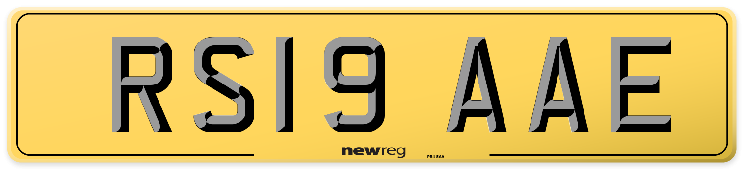 RS19 AAE Rear Number Plate