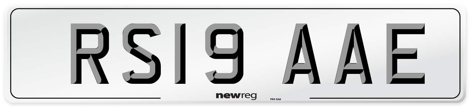 RS19 AAE Front Number Plate