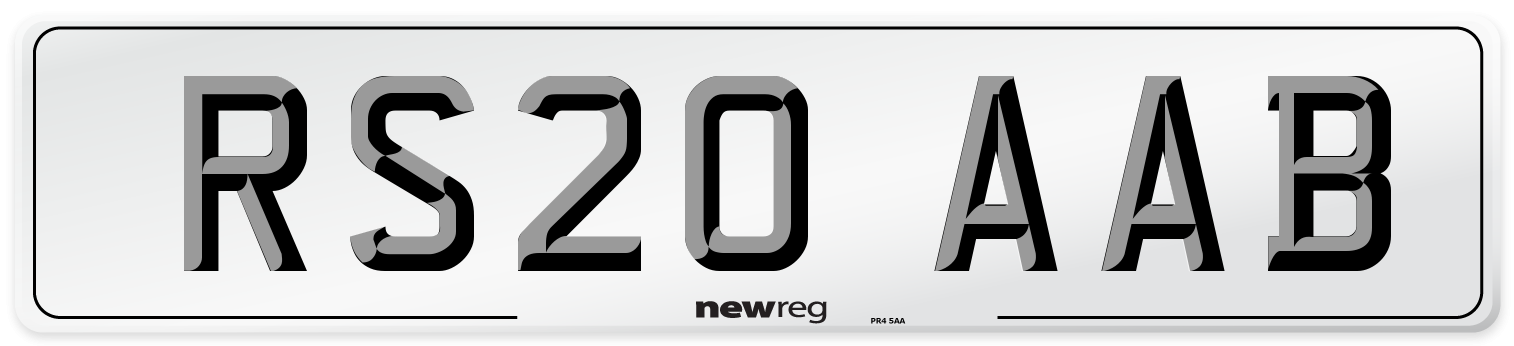 RS20 AAB Front Number Plate