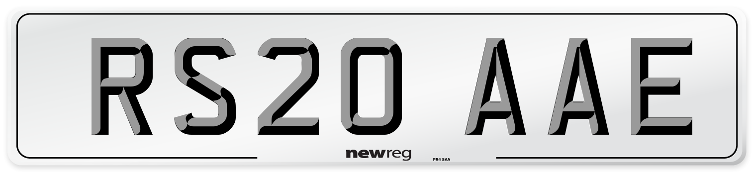 RS20 AAE Front Number Plate