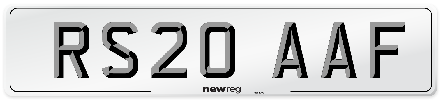 RS20 AAF Front Number Plate