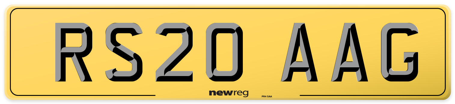 RS20 AAG Rear Number Plate