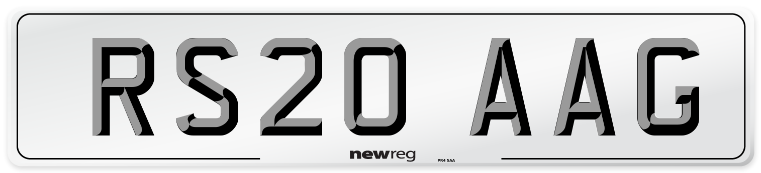 RS20 AAG Front Number Plate