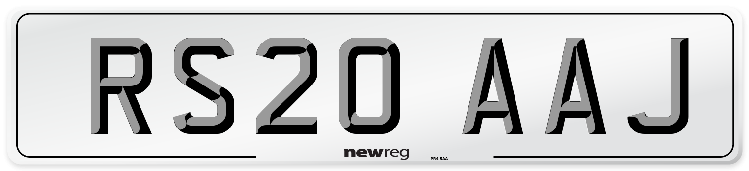 RS20 AAJ Front Number Plate