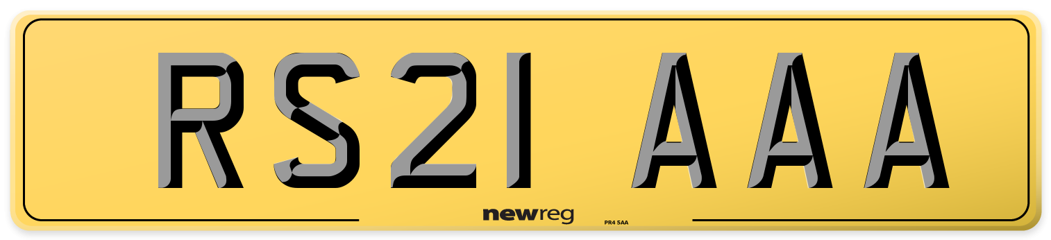 RS21 AAA Rear Number Plate