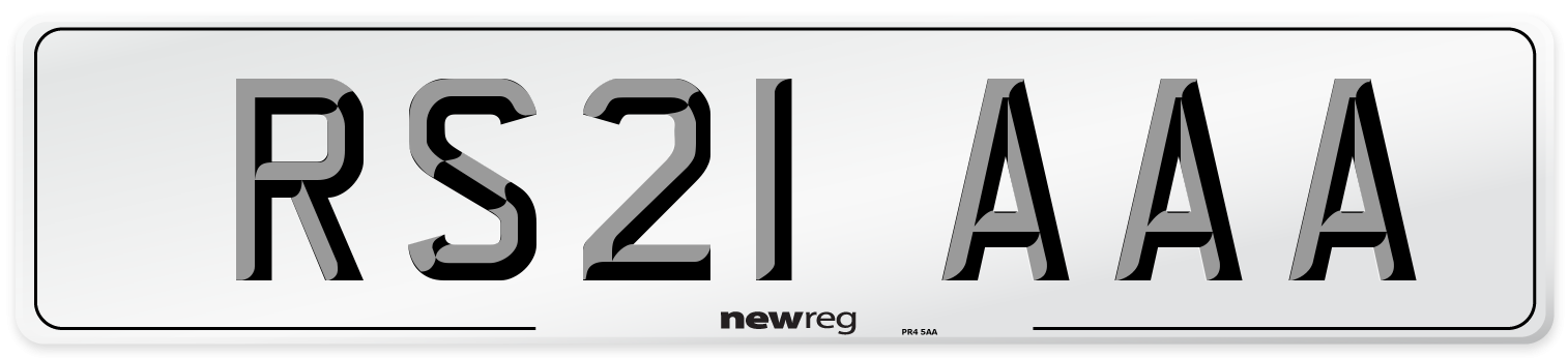 RS21 AAA Front Number Plate