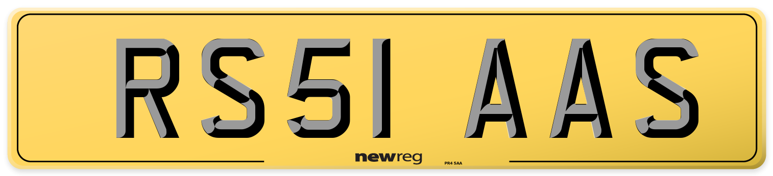 RS51 AAS Rear Number Plate
