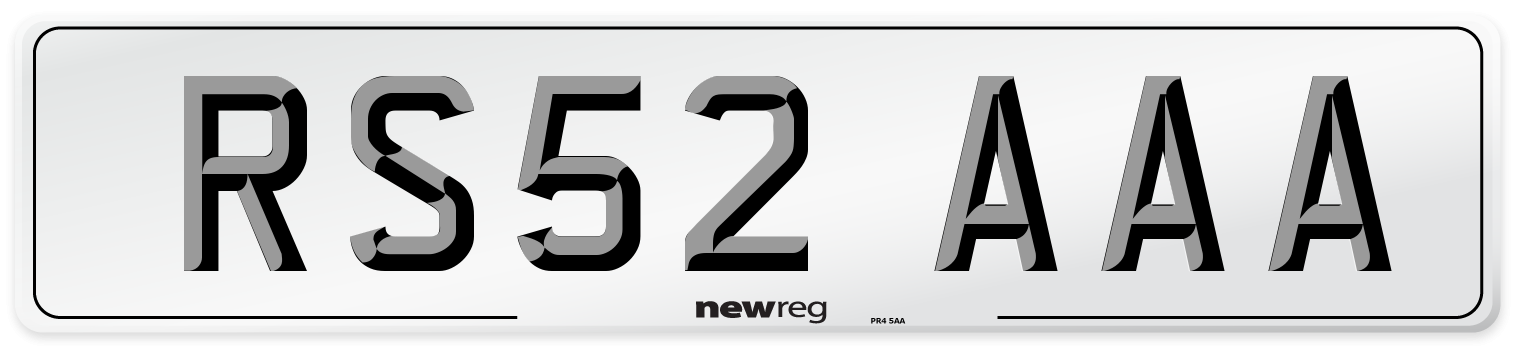 RS52 AAA Front Number Plate