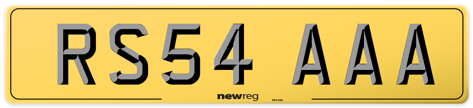 RS54 AAA Rear Number Plate