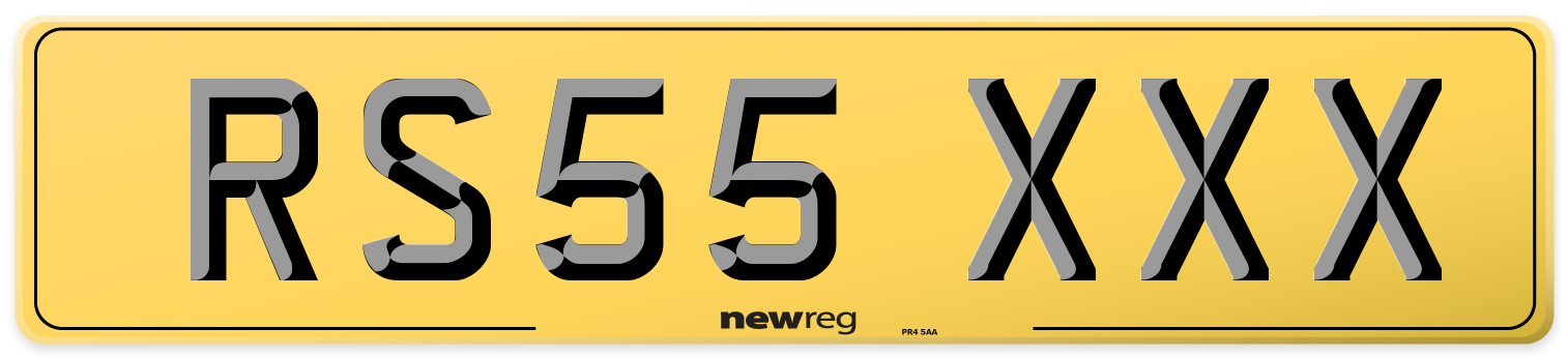 RS55 XXX Rear Number Plate