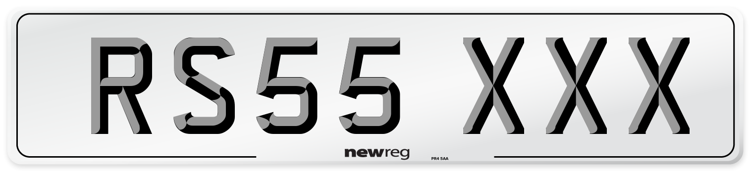 RS55 XXX Front Number Plate