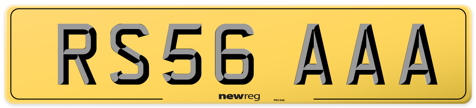 RS56 AAA Rear Number Plate
