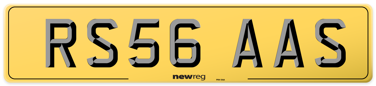 RS56 AAS Rear Number Plate