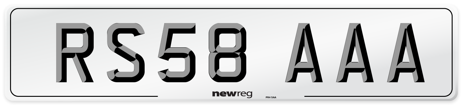 RS58 AAA Front Number Plate