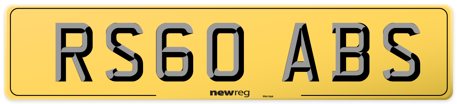 RS60 ABS Rear Number Plate