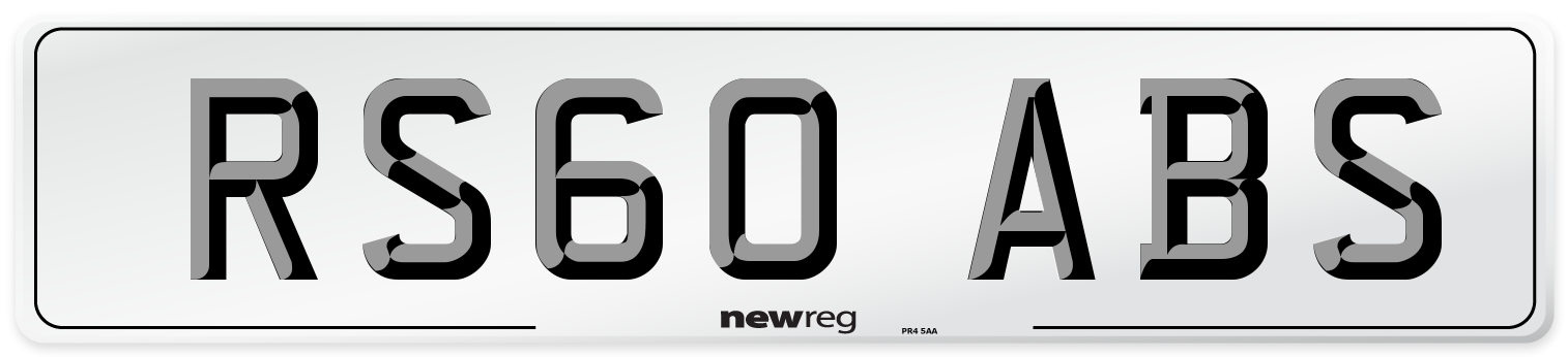 RS60 ABS Front Number Plate
