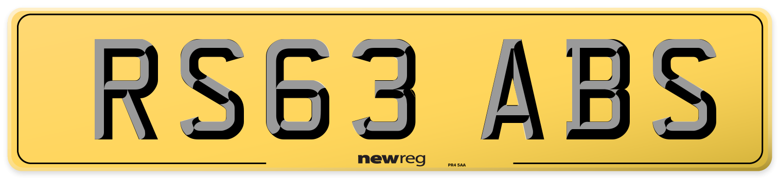 RS63 ABS Rear Number Plate