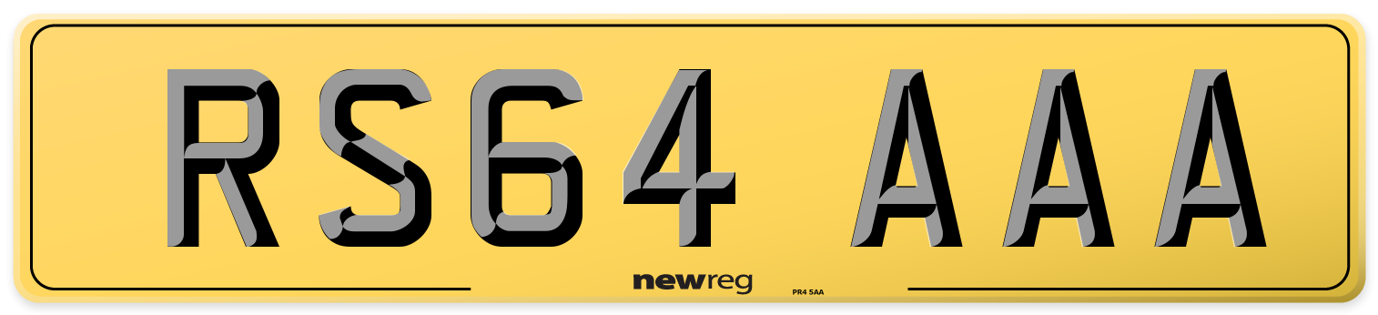 RS64 AAA Rear Number Plate