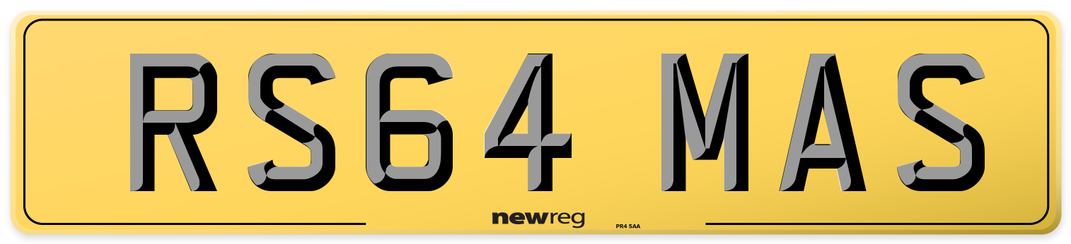 RS64 MAS Rear Number Plate