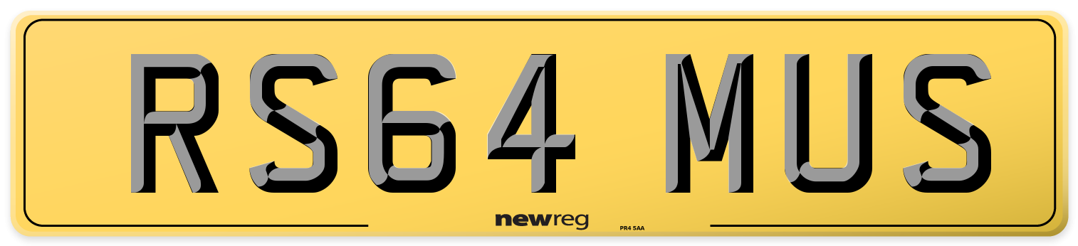 RS64 MUS Rear Number Plate