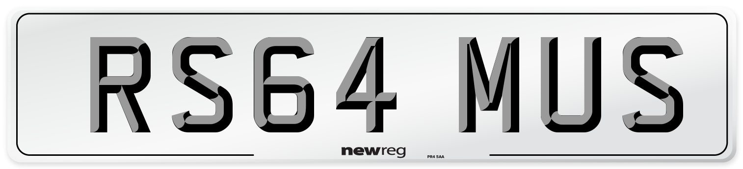 RS64 MUS Front Number Plate
