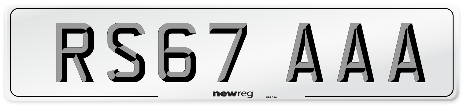RS67 AAA Front Number Plate
