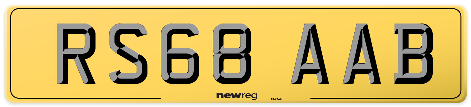 RS68 AAB Rear Number Plate