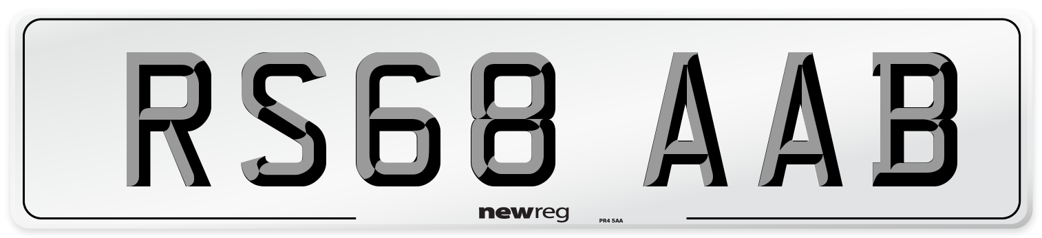 RS68 AAB Front Number Plate