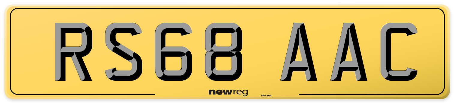 RS68 AAC Rear Number Plate