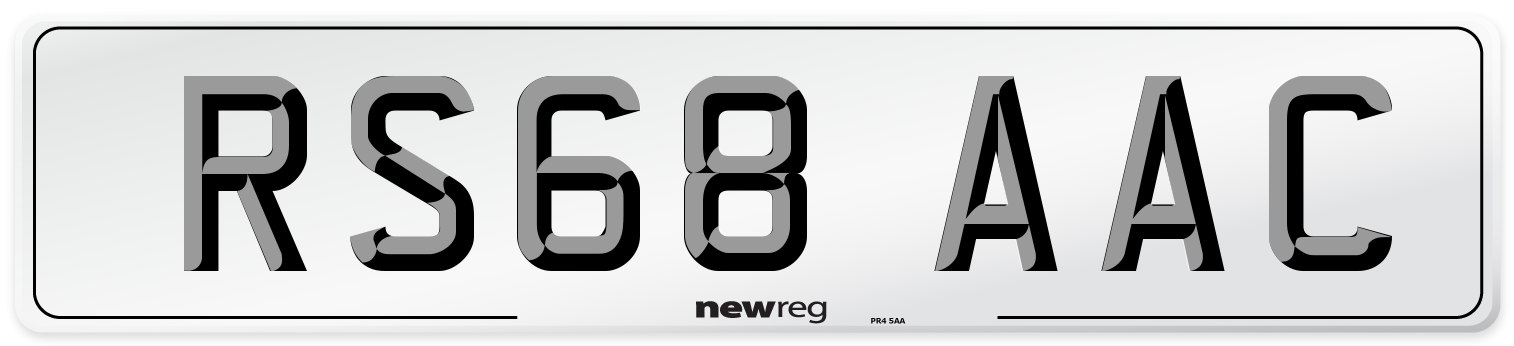 RS68 AAC Front Number Plate