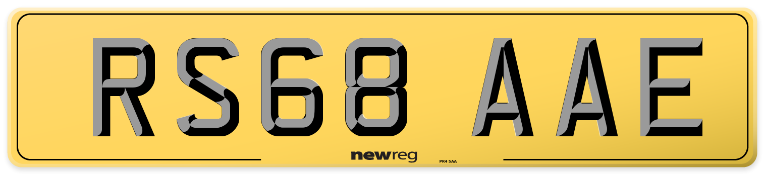 RS68 AAE Rear Number Plate