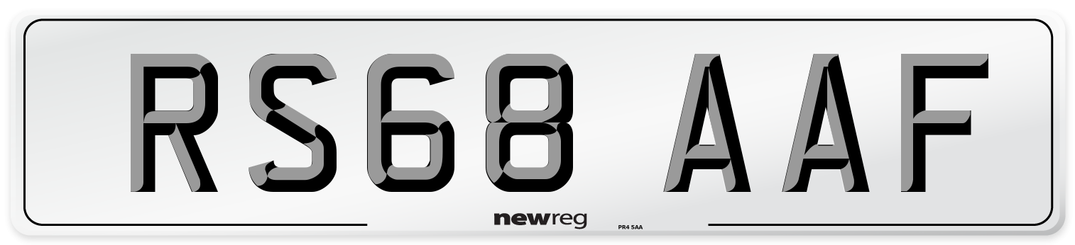 RS68 AAF Front Number Plate