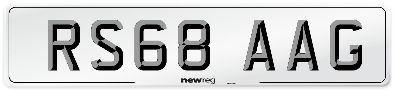 RS68 AAG Front Number Plate