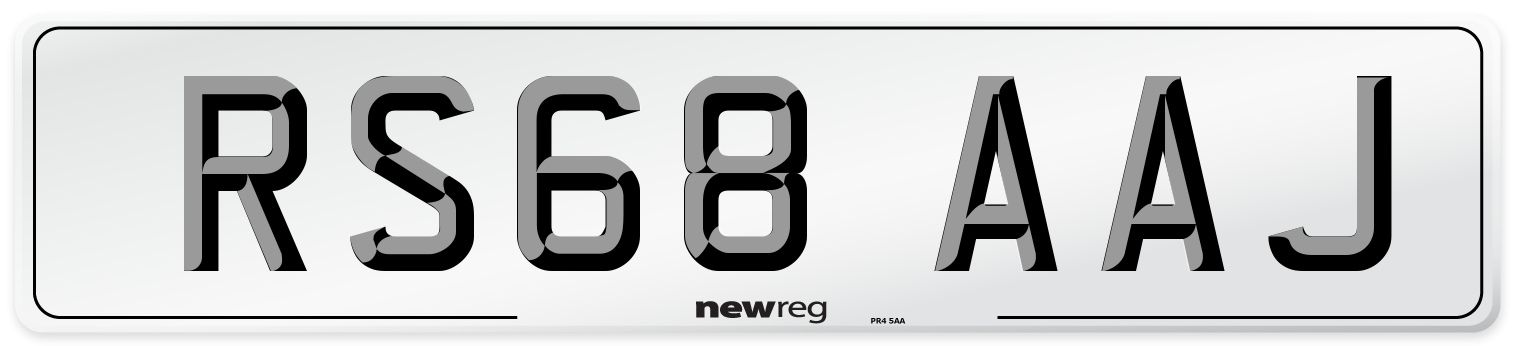 RS68 AAJ Front Number Plate