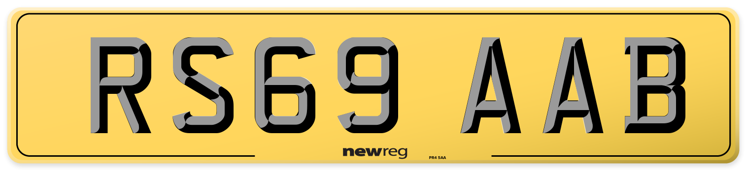 RS69 AAB Rear Number Plate