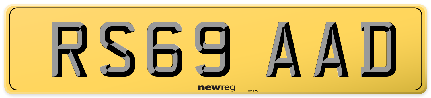 RS69 AAD Rear Number Plate