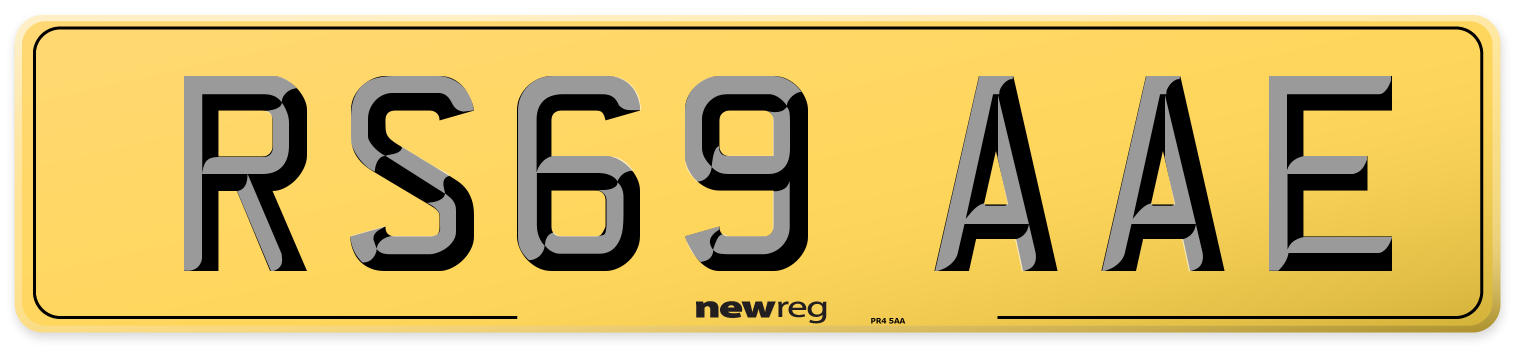 RS69 AAE Rear Number Plate
