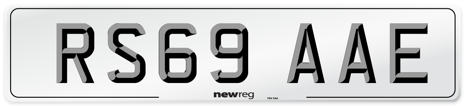 RS69 AAE Front Number Plate