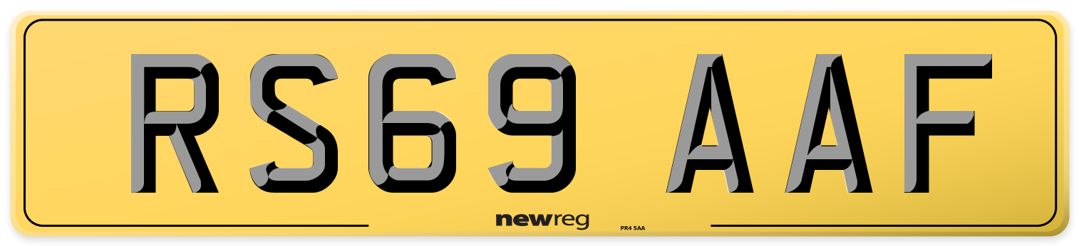 RS69 AAF Rear Number Plate