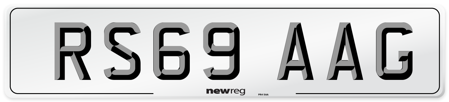 RS69 AAG Front Number Plate