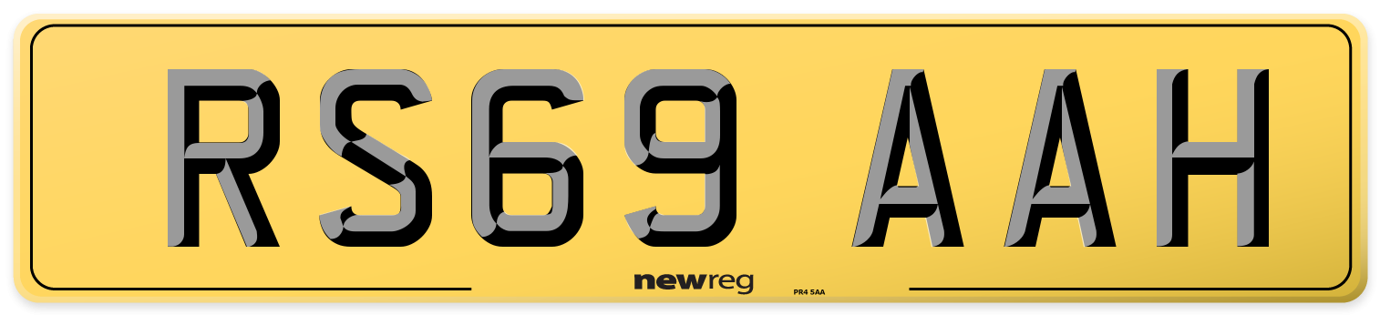 RS69 AAH Rear Number Plate
