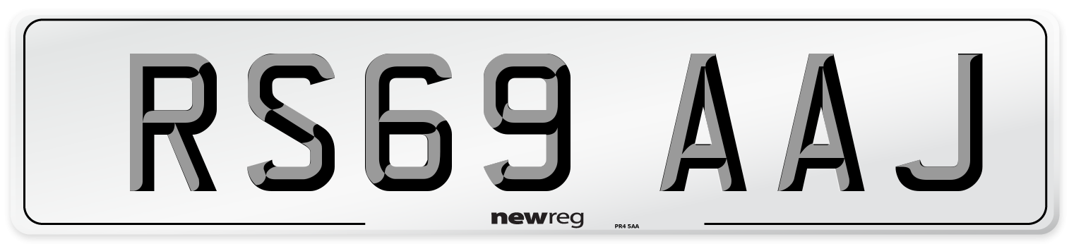 RS69 AAJ Front Number Plate