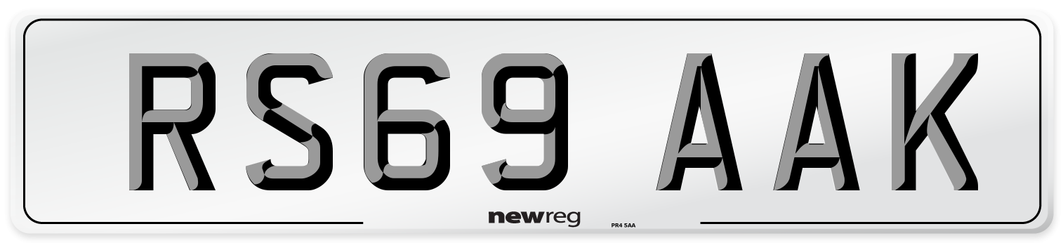 RS69 AAK Front Number Plate
