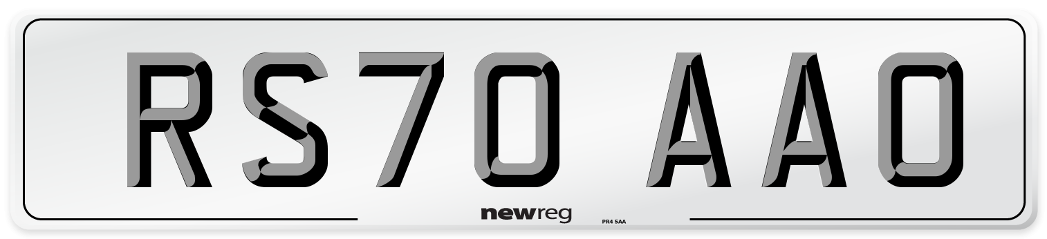 RS70 AAO Front Number Plate