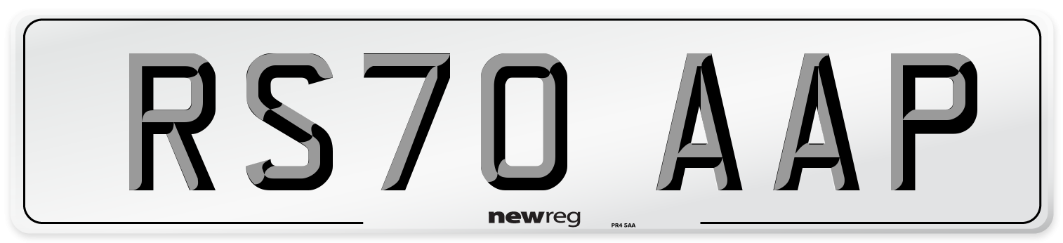 RS70 AAP Front Number Plate