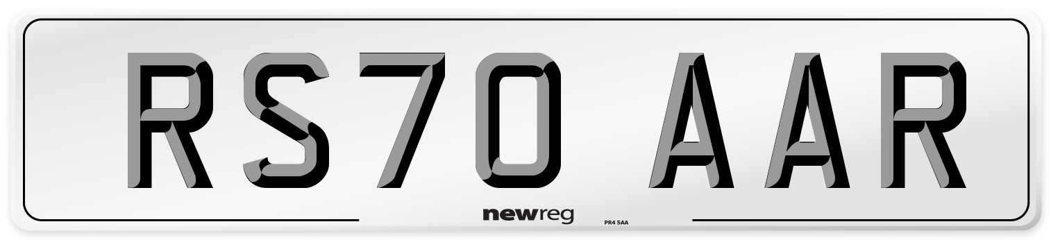RS70 AAR Front Number Plate